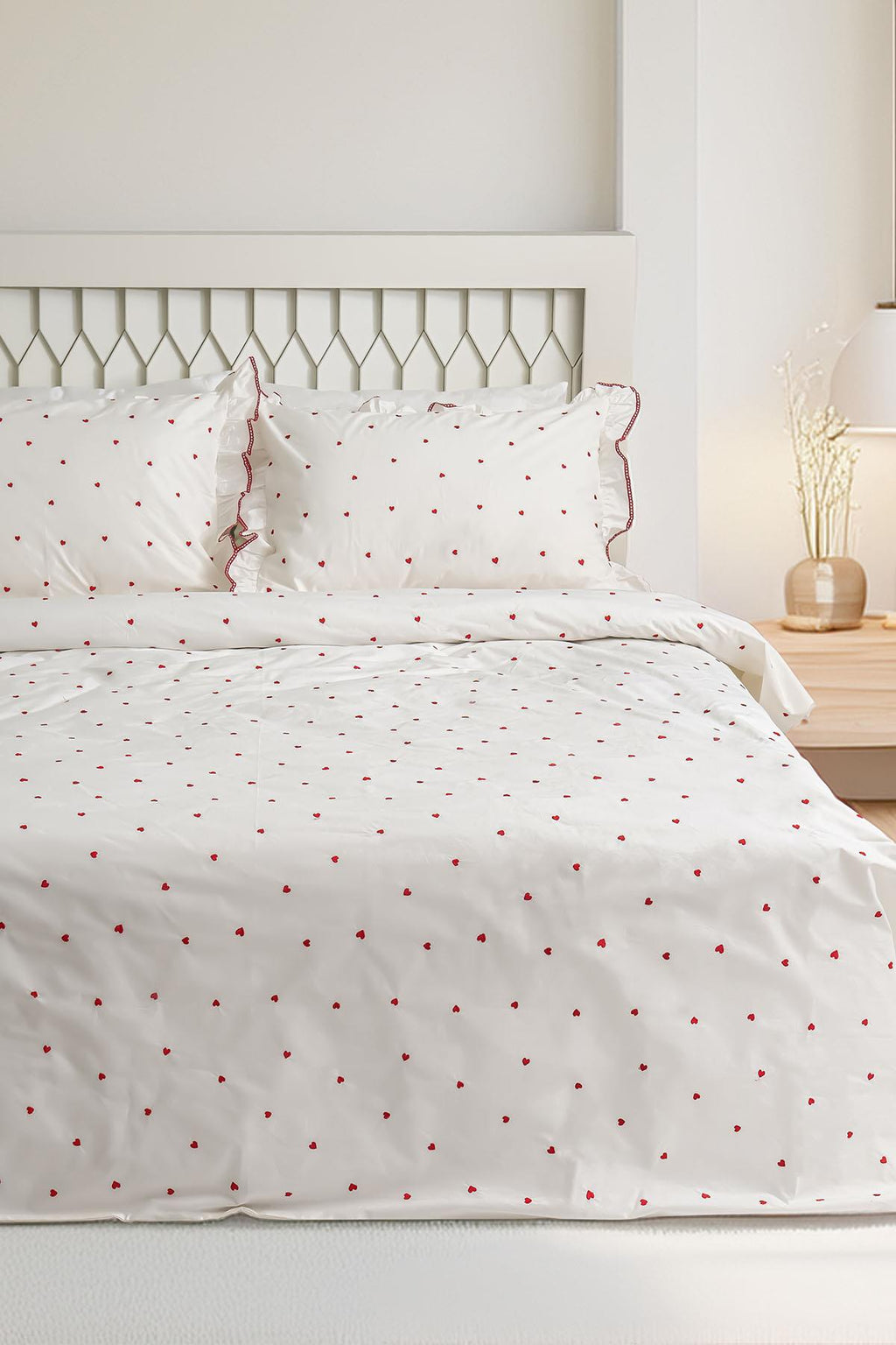 Tiamo 100% Cotton Double Heart 4-Piece Duvet Cover Set