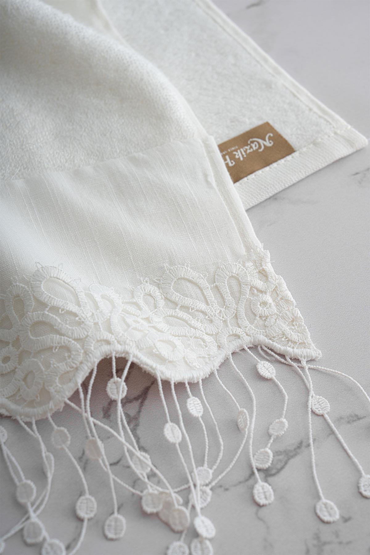 Viral Fringed Embroidered Face Towel (50 x 90 cm)