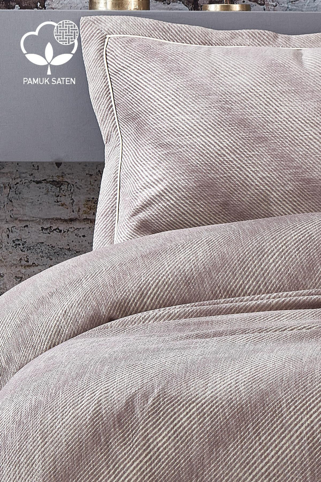 Volga Çizgili Pamuklu Çift Kişilik Yatak Örtüsü - Nazik Home - Yuvama Değer!