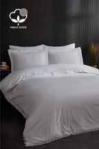 Zarif 300 TC Dantelli Pamuk Saten Çift Kişilik 6 Parça Nevresim Takımı - Nazik Home - Yuvama Değer!