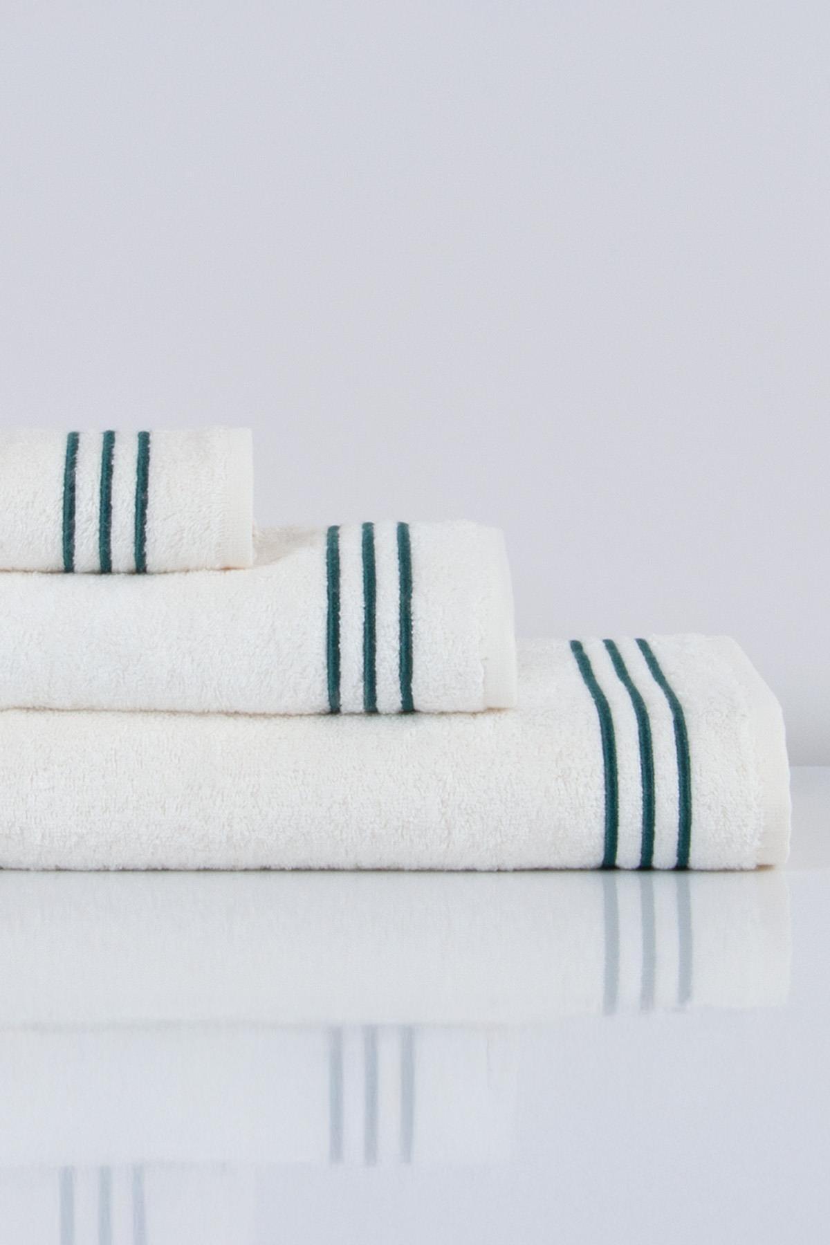 Zen Çizgi Nakışlı El Havlusu (30 x 50 cm) - Nazik Home - Yuvama Değer!