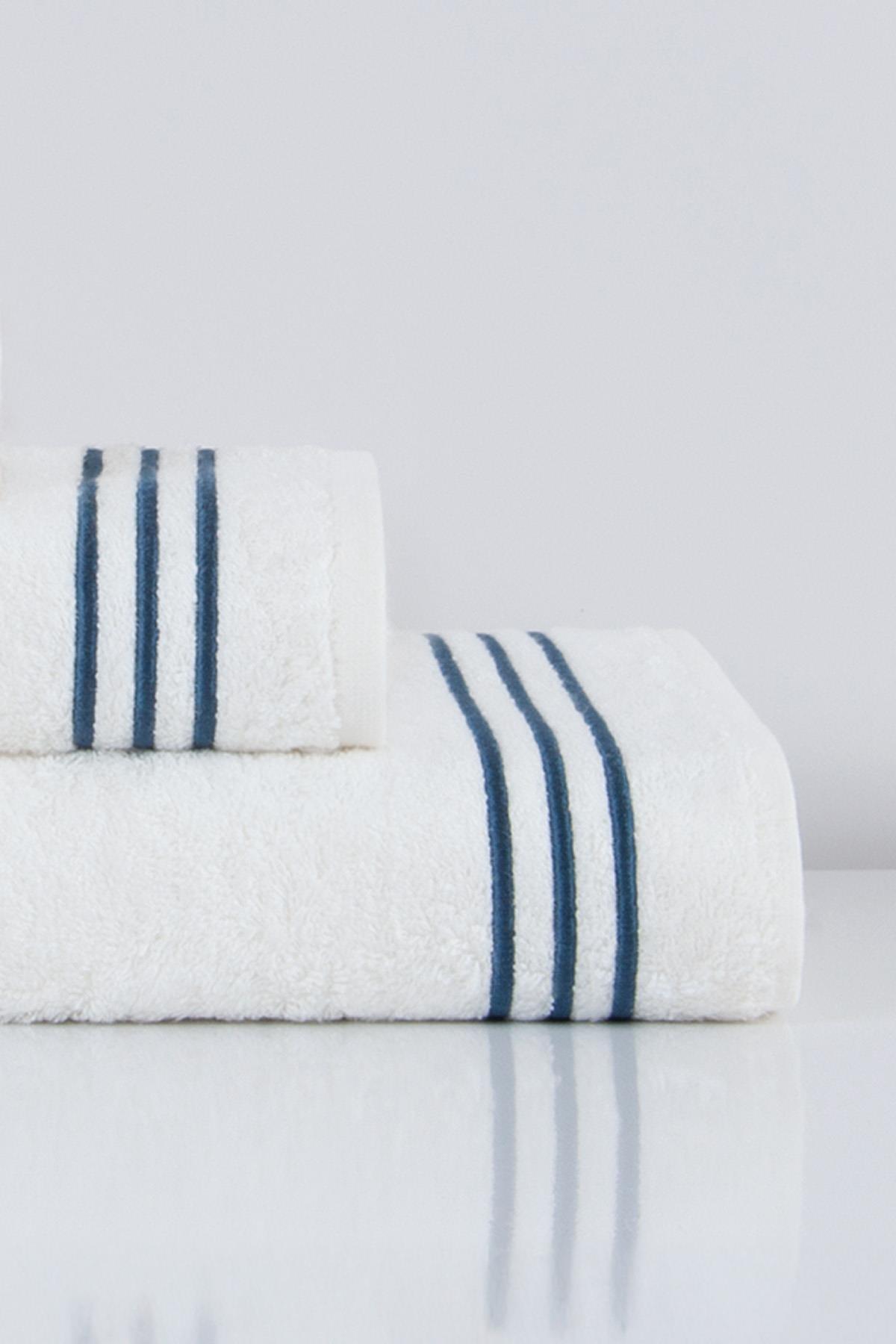 Zen Çizgi Nakışlı Yüz Havlusu (50 x 90 cm) - Nazik Home - Yuvama Değer!